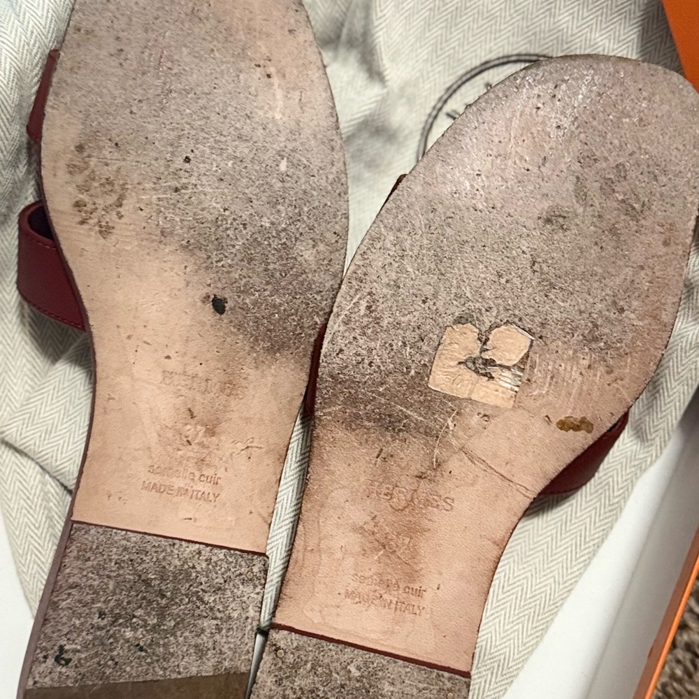 Women's Burgundy Sandals - Picture 5 of 7